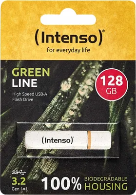 Produktbild von Intenso Green Line, 128 GB, USB Typ-A, 3.2 Gen 1 (3.1 Gen 1), Kappe, 6 g, Beige, Braun