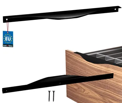 Produktbild von KOTARBAU® Schrankgriffe Möbelgriffe 436 / 416 mm Matt Schwarz ZnAl Griffe für Küchenschränke Griffe Schubladengriff Türgriff Schrank Kantengriff