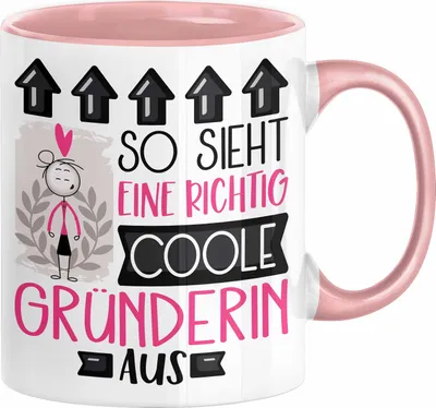 Produktbild von Gründerin Geschenk Tasse Lustig Geschenkidee für Gründerin Geburtstag So Sieht Eine Richtig Coole Gründerin Aus Frauen Spruch (Rosa)