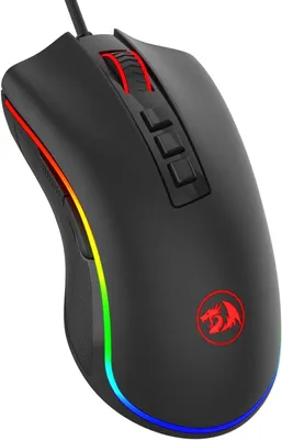 Immagine prodotto di Mouse da gioco Redragon M711 Cobra con 16,8 milioni di colori RGB e retroilluminazione, 10.000 DPI regolabili, impugnatura confortevole, 7 programmabili