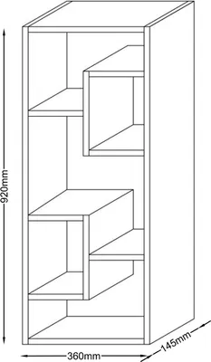 Image de Stockage en bois | Bibliothèque | Dimensions H. 92 x L. 36 x D. 15 cm | Étagère média | Séparateur de salle chic | Étagère de rangement - Vilo