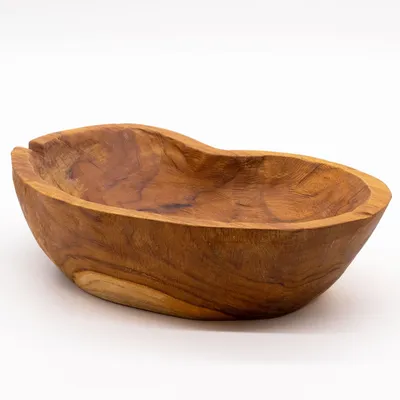Produktbild von Obstschale aus massivem Teakholz - 31x22x8 cm