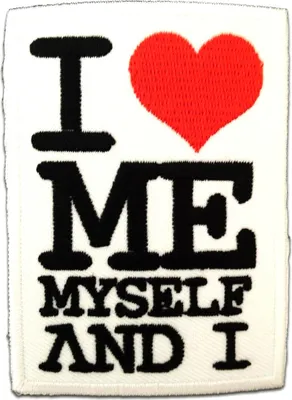 Produktbild von I Love Me Myself And I - Aufnäher, Bügelbild, Aufbügler, Applikationen, Patches, Flicken, Zum Aufbügeln, Größe: 6,8 x 7,6 cm
