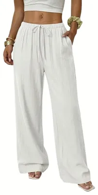 Productafbeelding van Currero Linnen Broek Vrouwen Wit XS