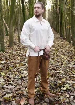 Produktbild von Battle-Merchant Mittelalter-Hose Hagen, beigebraun aus Baumwolle S-XXL - Wikinger Hose Kostüm Größe: XL