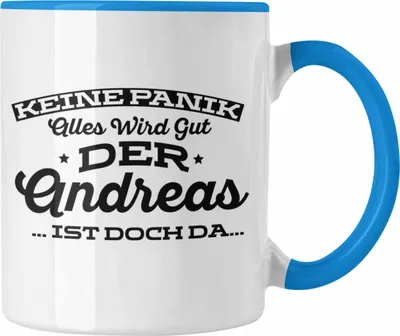 Produktbild von Trendation - Lustige Tasse mit dem Namen Andreas - Ideales Geschenk zum Geburtstag oder Weihnachten (Blau)
