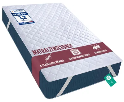 Obrázek produktu pro Utopia Bedding, prošívaná matracová podložka, 150 x 200 cm, měkký potah z mikrovlákna, prošívaná matracová ochrana s elastickými pásky, 4 gumy v rozích, roztažitelné až do 38 cm (bílá)