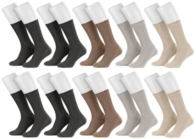 Tobeni 10 Paar Gesundheits Socken Baumwolle ohne Gummi für Damen und Herren Farbig sortiert (2)