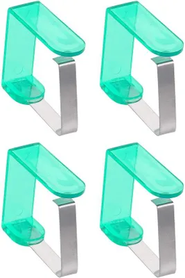 Produktbild von Unyqoos® Tischdeckenklammern 4er-Set aus Edelstahl – robuste, windfeste Tischdeckenhalter für Außen (5 × 4,5 × 4 cm) für Picknick, Garten & Party