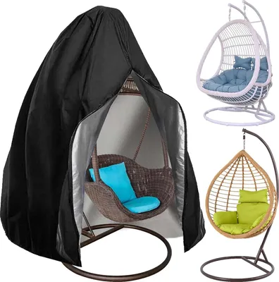 Produktbild von Hängesessel Abdeckung Outdoor,Abdeckung Hängesessel Wasserdicht Winterfest 210D Oxford Gewebe Winddicht Anti-UV Hängestuhl Abdeckunng Schutzhülle für Hängekorb Schwingsessel (190x115cm)