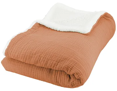 Zdjęcie produktu dla Kołdra 130 x 170 cm, bawełna, muselina i polar, kolor karmelowy