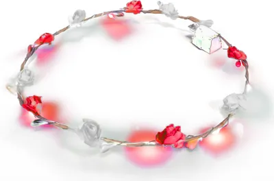 Produktbild von LED Blumenkranz  Haarschmuck   Kranz Haarband Damen  Kopfschmuck für Hochzeit, rot-weiß
