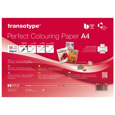 Produktbild von transotype Markerpapier Perfect Colouring Paper 250g/m² DIN A4 50 Blatt
