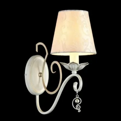 Obrázek produktu pro Nástěnná lampa Casa Padrino v barokním stylu, antik design, bílá a zlatá barva, průměr 14 cm, výška 33 cm
