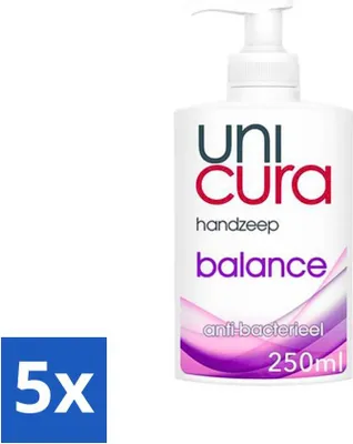 Obrázek produktu pro Unicura - Tekuté mýdlo na ruce - Antibakteriální - Balance - 250 ml - výhodné balení - 5 kusů