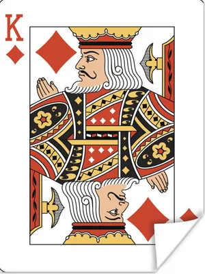 Produktbild von MuchoWow® Poster Illustration einer Karo-König-Spielkarte 90x120 cm - Wohnzimmer