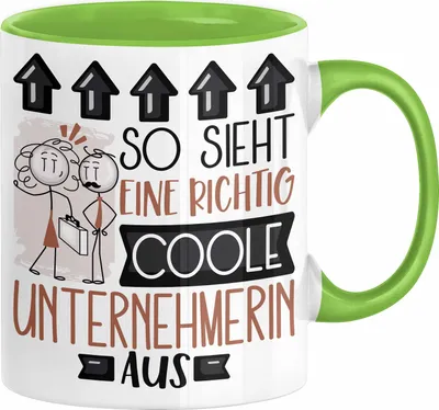 Produktbild von Unternehmerin Geschenk Tasse Lustig Geschenkidee für Unternehmerin Geburtstag So Sieht Eine Richtig Coole Unternehmerin Aus Frauen Spruch (Grün)