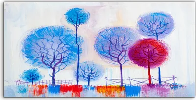 Produktbild von Coloray Spritzschutz aus Glas 120x60  Wandkunst Küchenrückwand Bäume malen künstlerischen Hintergrund