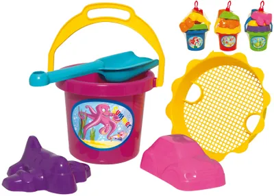 Produktbild von Sandspielzeug Set Schaufel Eimer Förmchen Sieb Kinder Eimergarnitur 5-tlg.