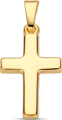 Produktbild von New Bling 9NBG-1010 – Goldener Anhänger – Kreuzanhänger – 14 Karat Gold – Holz – Poliert – Kreuz: 16 x 11,2 mm