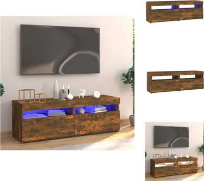 Produktbild von vidaXL TV-Schrank mit LED-Leuchten Räuchereiche 120x35x40 cm -  TV-Möbel