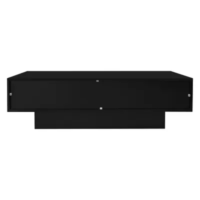 Produktbild von okwish Couchtisch mit 2 Schubladen und LED-Licht,Sofatisch Schwarz Hochglanz,Wohnzimmertisch 115x55x34 cm, Schwarz
