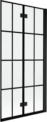 Immagine prodotto di Mexen Mist paravento doccia a 2 ante destro 90 x 150 cm, griglia nera, nero - 8A9-090-002-70-77-P