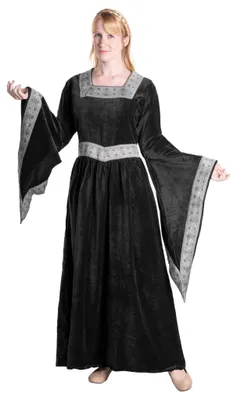 Produktbild von Zauberin Samtkleid mit Trompetenärmeln schwarz Größe: L