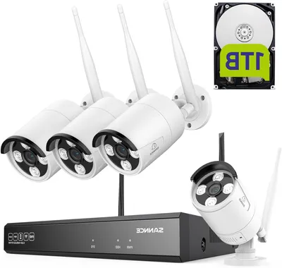 Produktbild von WLAN-Überwachungskamera – Drahtloses Sicherheitssystem – Überwachungskameraset – Überwachungskameraset für den Außenbereich