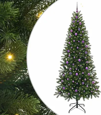 Image de Sapin de Noël artificiel avec 300 LED Vert 240 cm PE et PVC