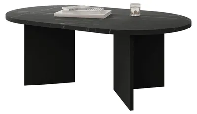Produktbild von MIRJAN24 Couchtisch Gelizo 22 mm, Wohnzimmer Kaffeetisch (Farbe: Schwarz / Marmor Schwarz)