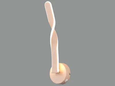 Zdjęcie produktu dla Lampa ścienna LED, metal, kolor piaskowy, włącznik, wys. 45,5 cm