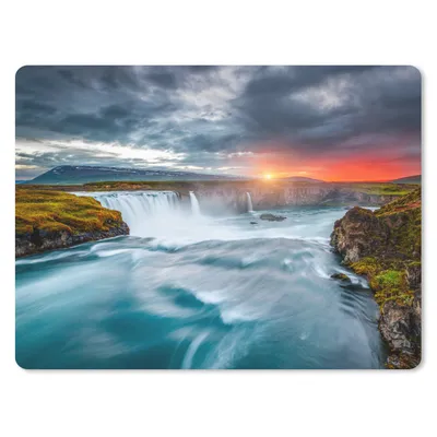 Produktbild von MuchoWow® Mauspad Mousepad Wasserfall - Sonnenuntergang - Natur - Wasser 23x19 cm - Mousepads - Maus Mat - Pad - Mausunterlage - Schreibtischunterlage - Mauspad