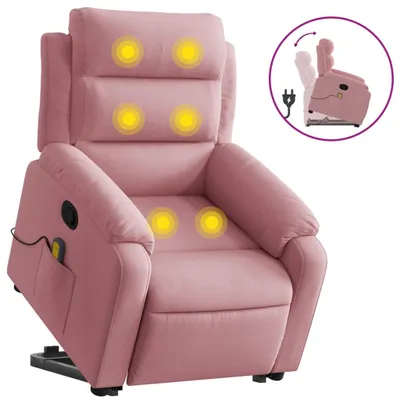 Produktbild von vidaXL Massagesessel mit Aufstehhilfe Rosa Samt