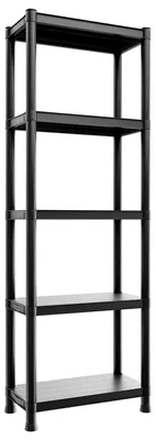 Produktbild von Titan S - Modulares Regal mit 5 Ebenen 60x30xH180 cm aus schwarzem Kunststoff