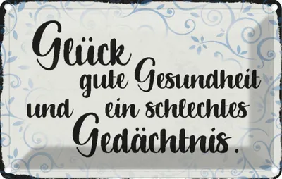 Produktbild von vianmo Blechschild 20x30 cm Glück gute Gesundheit Dekoration Spruch Zitat