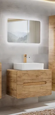 Produktbild von Badmöbel Set 3-tlg Badezimmerset FERMO 80cm Gold Eiche inkl.Waschtisch