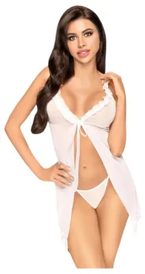 Obrázok produktu pre Penthouse - babydoll a tanga - priehľadné - biele - S/M
