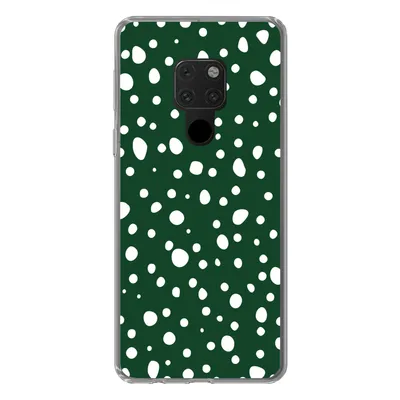 Produktbild von MuchoWow® Handyhülle Schutzhülle Hülle für Huawei P40 Lite Polka dots - Weiß - Grün Silikon Softcase Handy Hülle - Handy