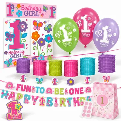 Produktbild von 1. Geburtstag Deko Set XXL Partyset Mädchen rosa Sweet Birthday Girl Partyartikel Deko