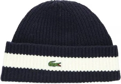 Produktbild von Lacoste Lacoste Uni Beanie - Mütze aus gerippter Wolle