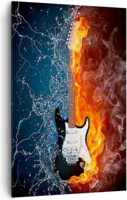 Produktbild von Bild auf Leinwand - Leinwandbild - Einteilig - Gitarre Instrument Musik - 80x120cm - Wand Bild - Wanddeko - Wandbilder - Leinwanddruck - Wanddekoration - Leinwand bilder - Wandbild - PA80x120-0215
