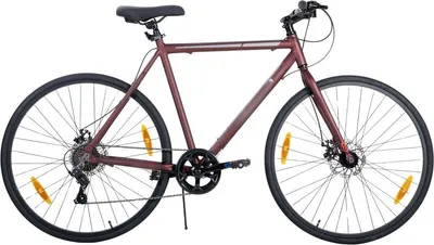 Produktbild von Rennrad Aluminium 700C – 7 Gang Schaltung – Mechanische Scheibenbremsen – Leichtes Fahrrad für Herren & Damen – Rot – 53/57 cm Rahmen