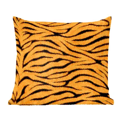 Produktbild von MuchoWow® Zierkissen Sofakissen Wohnzimmer Dekokissen 50x50 cm Tigerdruck - Orange - Schwarz - Komfort - Sofakissen