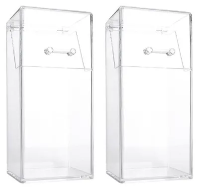 Image de Solidchoice - Ensemble de 2 supports pour pinceaux de maquillage en acrylique avec couvercle