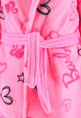 Produktbild von Barbie Kinder Mädchen Bademantel Morgenmantel mit Kapuze , Farbe:Rosa, Größe:104