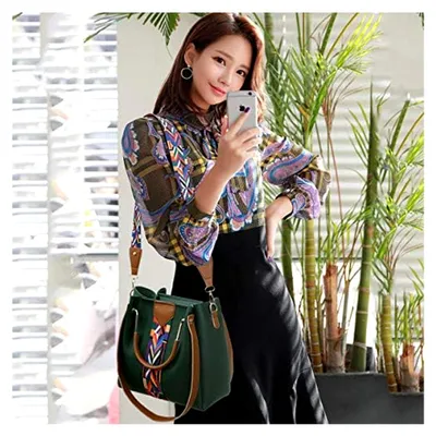 Produktbild von Damen Handtaschen Umhängetaschen 4 Stück Handtaschen für Damen Top-Griffe Schultertaschen Taschen Geldbörse Brieftasche
