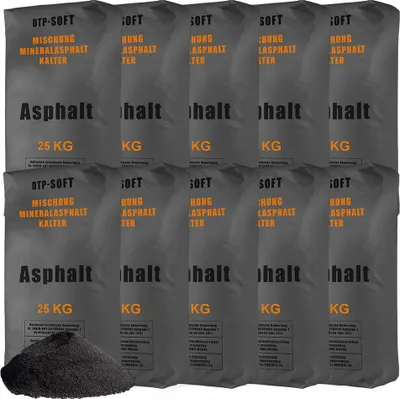 Produktbild von 250 kg Asfaltová směs za studena 0-8 mm Opravný asfalt Asfaltová směs za studena 10 x 25 kg