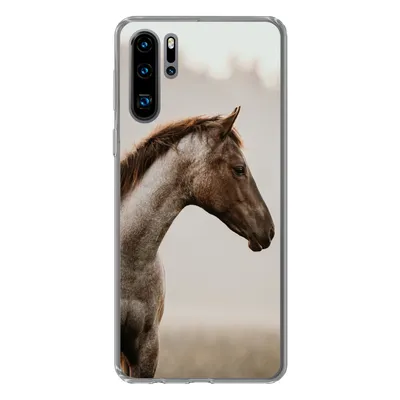 Produktbild von MuchoWow® Handyhülle Schutzhülle Hülle für Huawei P30 Pro Pferd - Nebel - Natur Silikon Softcase Handy Hülle - Schutzdeckel