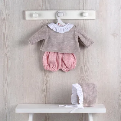 Produktbild von Asi Puppenkleidung - Skandinavischer Look in Rosa und Sand - Puppenoutfit